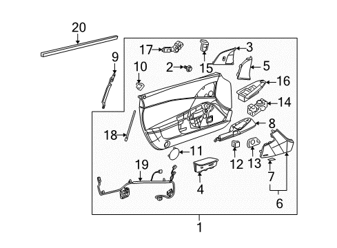 GM 20914968 Window Regulator, Front 20914968 GM Window Regulator, Front