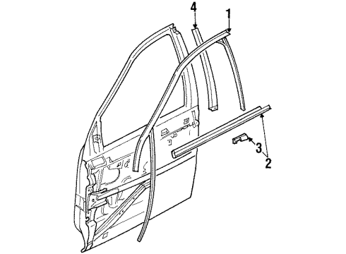21160200 GM Belt Weatherstrip, Front Passenger Side