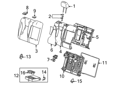 26454363 GM Armrest, Rear Seat Center Armrest