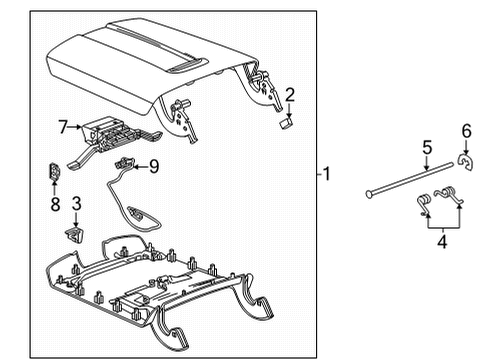85126603 GM Armrest, Seat Separator Console