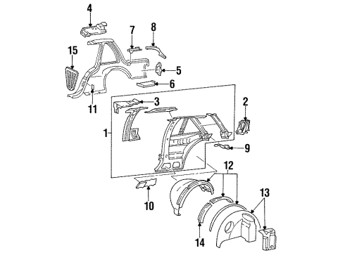 GM 12531190 Inner Panel, Rear Passenger Side 12531190 GM Inner Panel, Rear Passenger Side