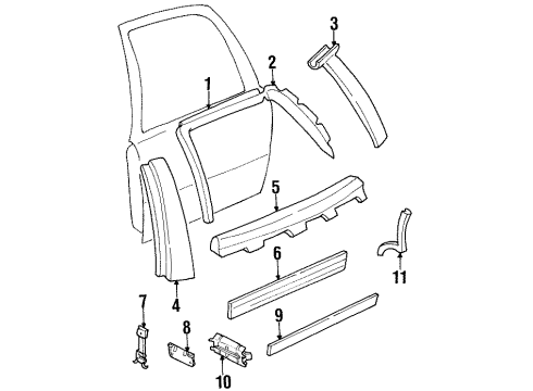 25658297 GM Window Trim, Rear Passenger Side