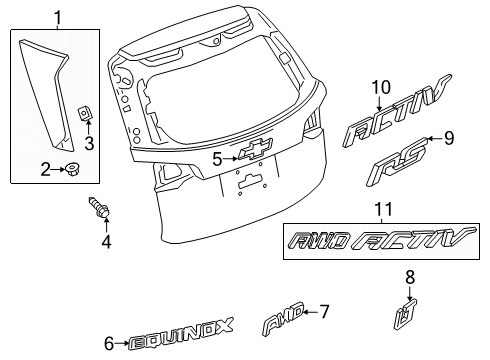 26422175 GM Plate Assembly-Lift Gate Trim Level Name *Black