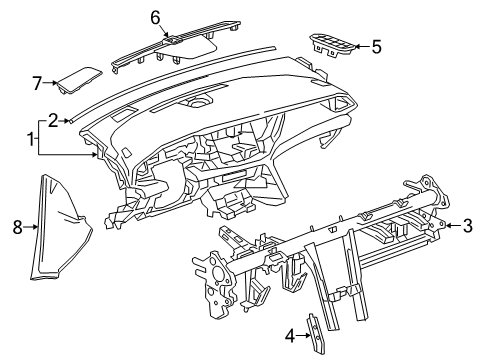 39113920 GM Side Cover, Black, Outer Passenger Side