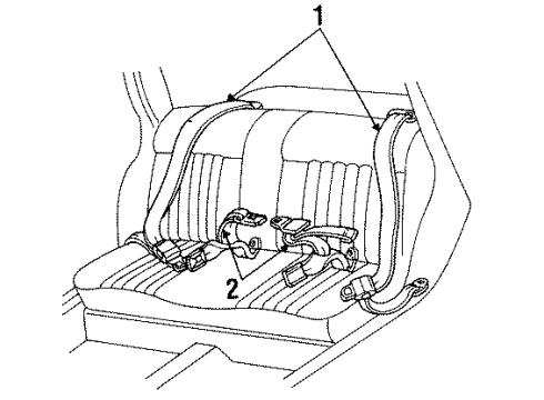GM 12393484 Belt & Retractor, Rear Passenger Side 12393484 GM Belt & Retractor, Rear Passenger Side