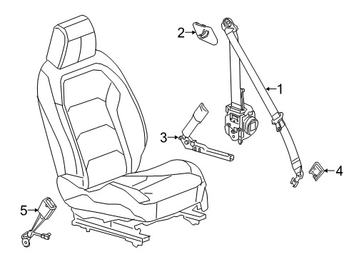 GM 84496703 Lap & Shoulder Belt, Jet Black, Front 84496703 GM Lap & Shoulder Belt, Jet Black, Front