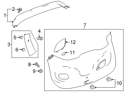 GM 42697027 Lower Gate Trim Cup 42697027 GM Lower Gate Trim Cup