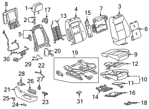 GM 84664223 Switch, Seat Back Cushion 84664223 GM Switch, Seat Back Cushion