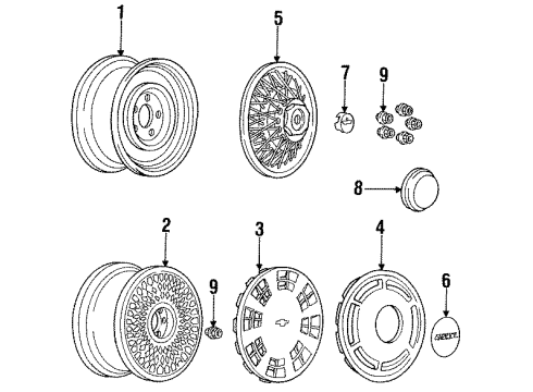 GM 12360496 Wheel, Alloy, Front Rear 12360496 GM Wheel, Alloy, Front Rear