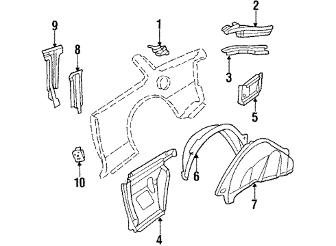 GM 20255454 Outer Wheelhouse, Driver Side 20255454 GM Outer Wheelhouse, Driver Side