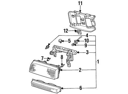 16523429 GM Headlamp Assembly, Black, Driver Side
