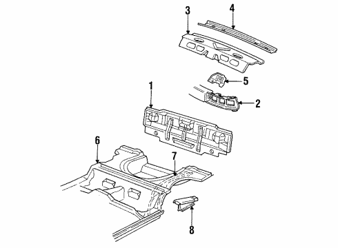 GM 22540971 Panel Below Lid, Rear 22540971 GM Panel Below Lid, Rear