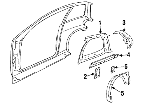 30013492 GM Inner Quarter Panel, Rear Driver Side
