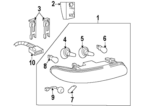 10417334 GM Headlamp Assembly Mount Bracket, Passenger Side