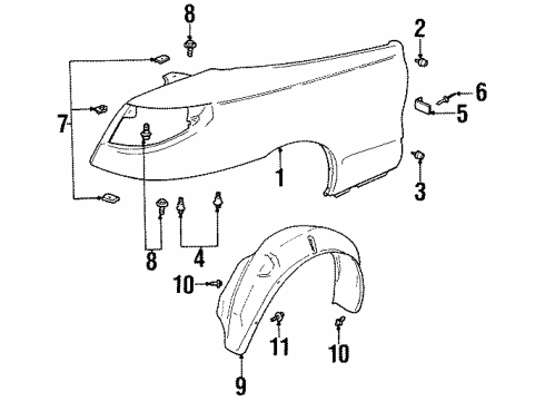 21111966 GM Wheelhouse Liner, Passenger Side