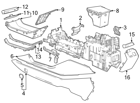 85640282 GM Carrier, Floor Console