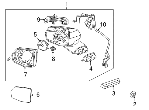 GM 84874380 Housing, Inside/Outside Rear View 84874380 GM Housing, Inside/Outside Rear View