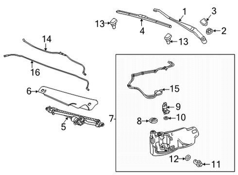 2024 Chevy Tahoe Wiper & Washer Components Diagram