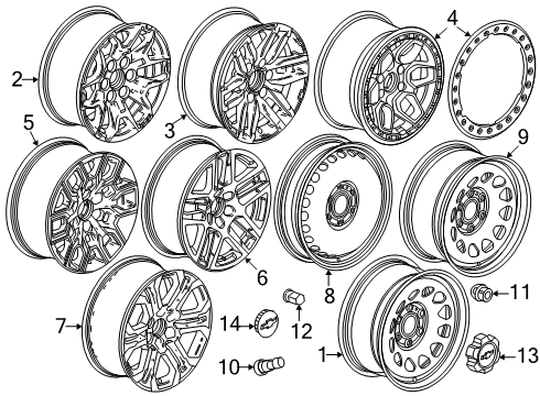 2025 Chevy Colorado Wheel, Alloy, Rear Diagram for 84738115