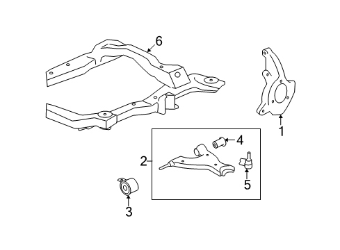 2010 Saturn Outlook Front Suspension Components Diagram