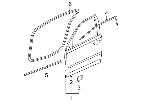 2007 Pontiac G6 Door & Components Diagram