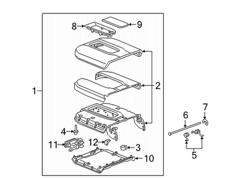 2020 GMC Sierra 2500 HD Armrest Pin Diagram for 84048440