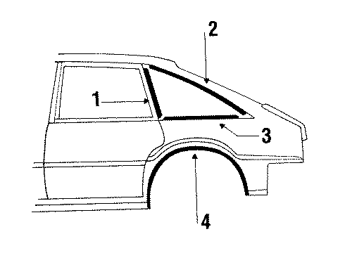 1984 Pontiac Phoenix Exterior Trim - Quarter Panel Diagram