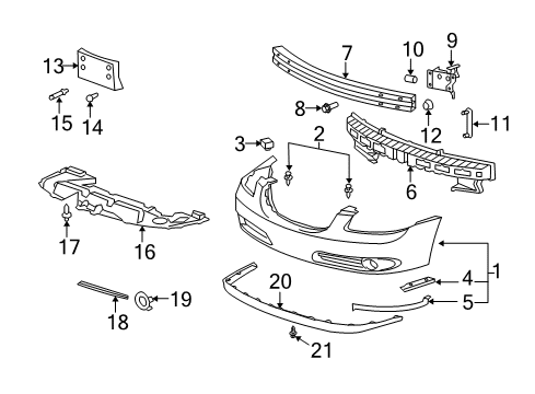 2006 Buick Lucerne Bumper & Components - Front Diagram 2 - Thumbnail