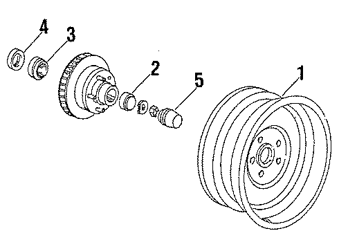 1987 Pontiac T1000 Front Suspension Components Diagram