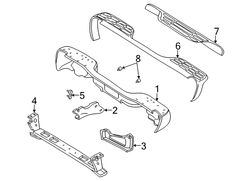 2005 Chevy Silverado 1500 Bumper & Components - Rear Diagram