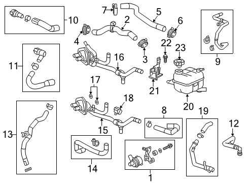 2018 Cadillac CT6 Reservoir Tank Bracket Diagram for 23110407
