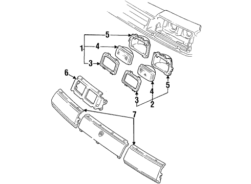1990 Oldsmobile Toronado Headlamp Components Diagram