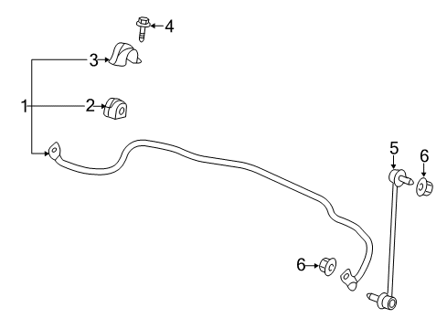 2016 Cadillac XTS Stabilizer Bar & Components Diagram
