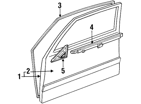 1990 Buick Skylark Door & Components Diagram