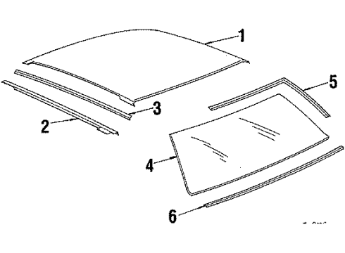 1985 Pontiac J2000 Sunbird Roof & Components Diagram