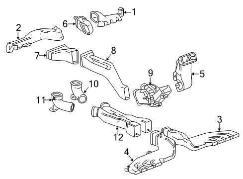 2017 Buick Envision Outlet Duct Diagram for 22885498