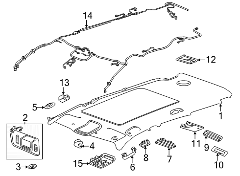2025 GMC Acadia Sunshade, Windshield Sunshade Diagram for 26451300