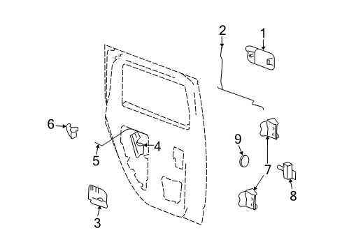 2007 Hummer H2 Latch, Rear Passenger Side Diagram for 15816391
