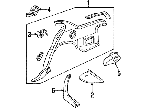 1998 Oldsmobile Cutlass Quarter Panel Diagram for 89024828