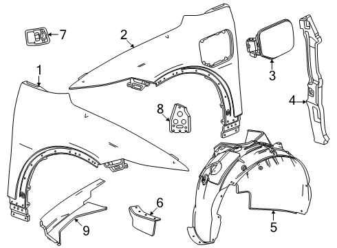 2024 Chevy Equinox EV Fender & Components Diagram