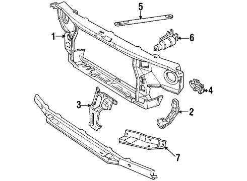 1997 Cadillac Seville Radiator Support, Front Diagram for 25636444