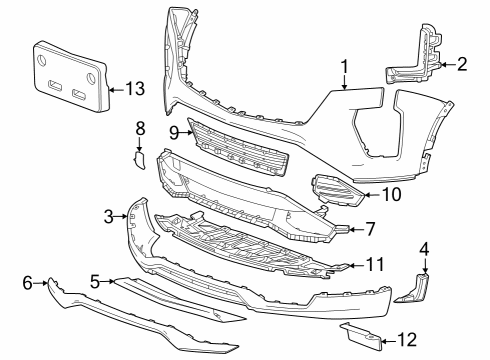 2025 Cadillac XT4 Bumper & Components - Front Diagram