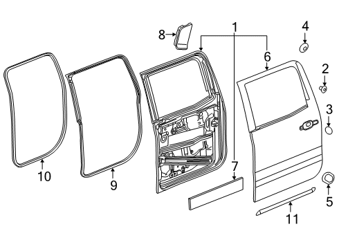 2024 Chevy Silverado 1500 Door & Components Diagram