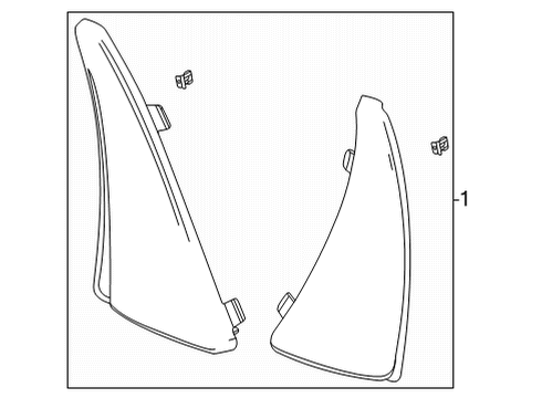 2020 Chevy Corvette Mud Guard Diagram for 84263453