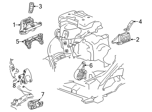 2025 GMC Acadia Mount, Transmission Mounting, Rear Diagram for 84773592