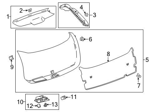 2022 Cadillac XT4 Pull Pocket Retainer Diagram for 11548127