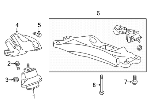 2025 Cadillac CT5 Engine & Trans Mounting Diagram