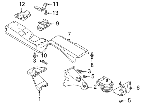 2001 Chevy Tracker Engine & Trans Mounting Diagram
