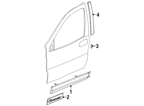 2001 Oldsmobile Silhouette Exterior Trim - Front Door Diagram
