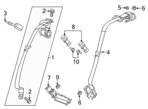2020 Cadillac CT6 Seat Belt Guide Diagram for 23241172